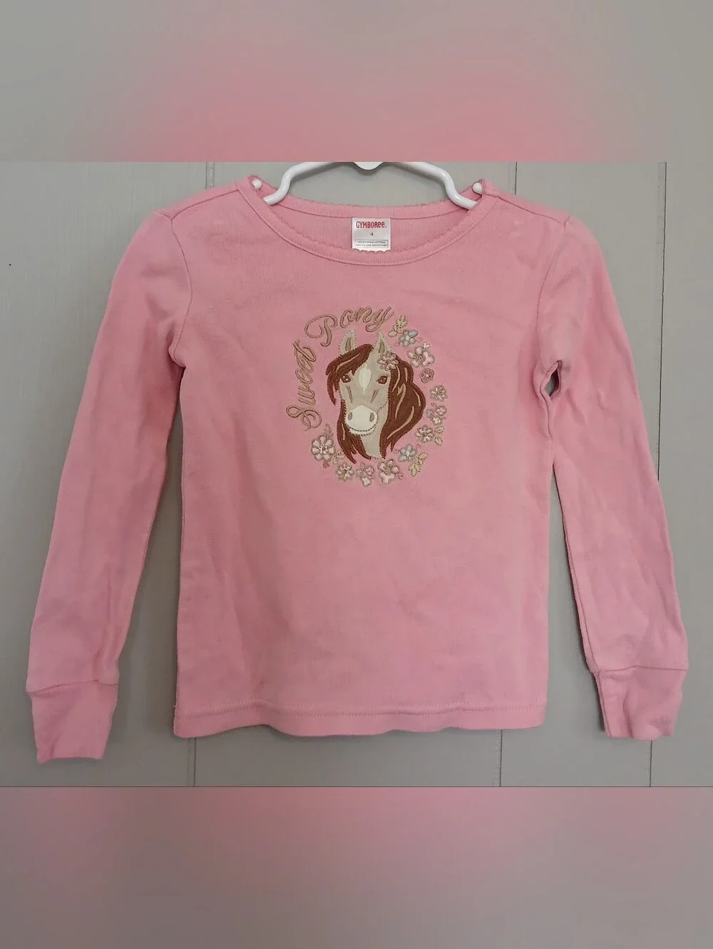 Gymboree Girls Size 4 Pony Pajama Top